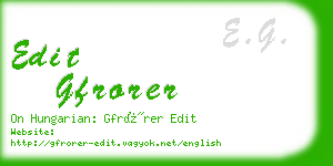 edit gfrorer business card